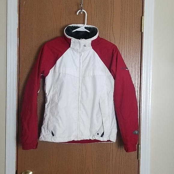 Columbia White/Red Vertex Omni Shield Coat Small - Picture 1 of 15